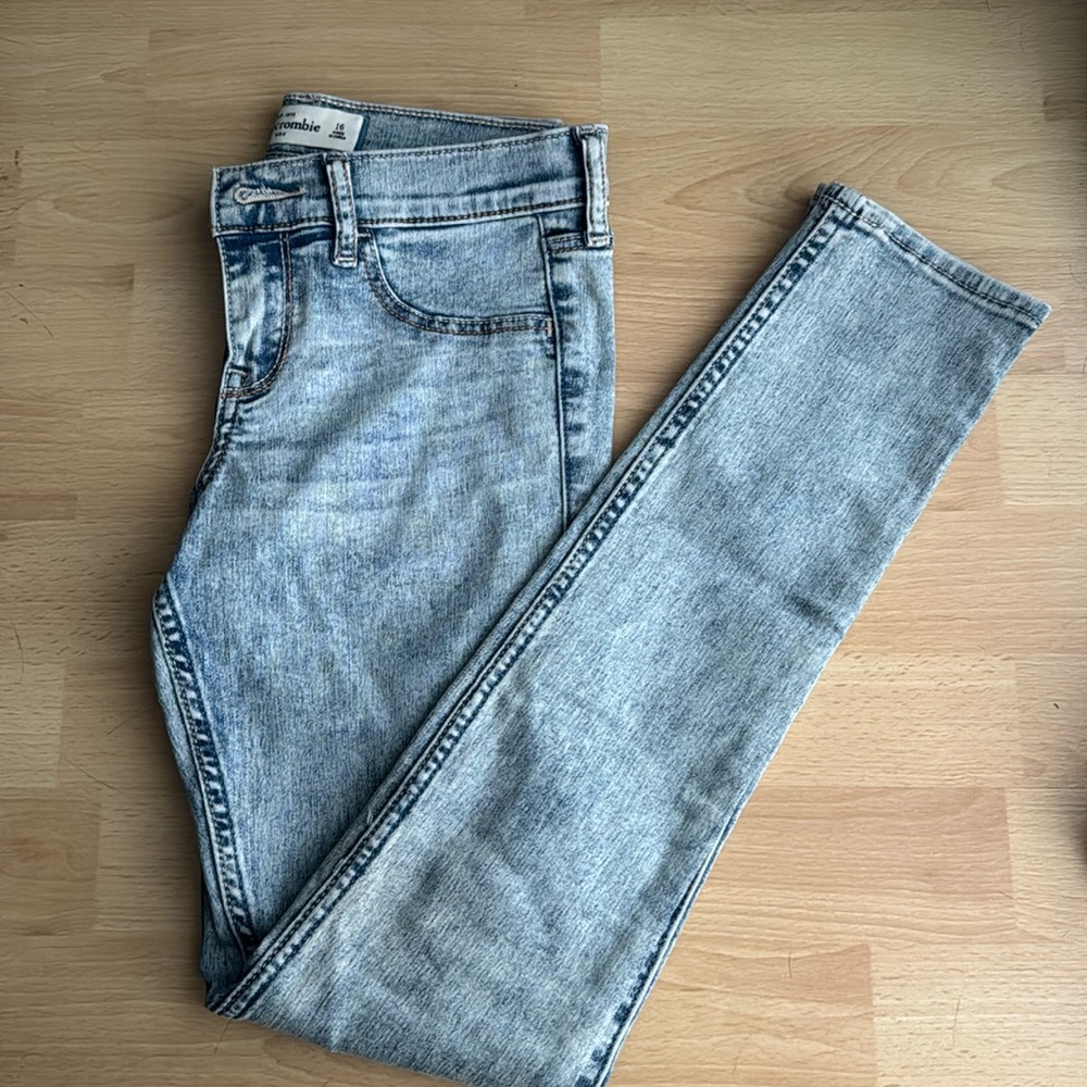 Vintage Abercrombie Girls Acid Wash Skinny Jeans 16